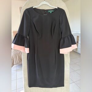 Polo Ralph Lauren Black Dress with Pink Accents 6P